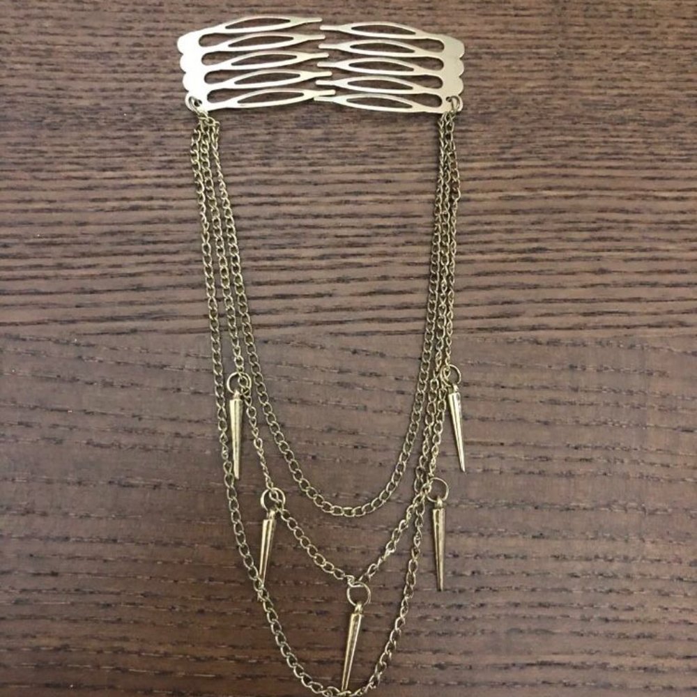 3/$25 ** Gold plated spikes  metal hairclip NWOT
